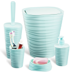 Набор для ванной комнаты Planet Welle 5 предметов серо-голубой