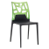 Стілець Papatya Ego-Rock чорне сидіння, верх прозоро-зелений
