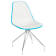 Стілець Tilia Eos-X ніжки металеві хромовані бірюзовий - біла слонова кістка