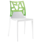 Стул Papatya Ego-Rock белое сиденье, верх прозрачно-зеленый
