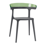 Кресло Papatya Luna антрацит сиденье, верх прозрачно-зеленый