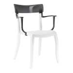 Кресло Papatya Hera-K белое сиденье, верх прозрачно-дымчатый