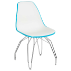 Стілець Tilia Eos-M ніжки металеві хромовані бірюзовий - біла слонова кістка