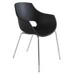 Кресло Papatya Opal матовое черное, база хром