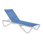 Шезлонг Papatya Wave білий 01, сітка блакитна 5009