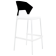 Барний стілець Papatya Ego-S біле сидіння, верх чорний