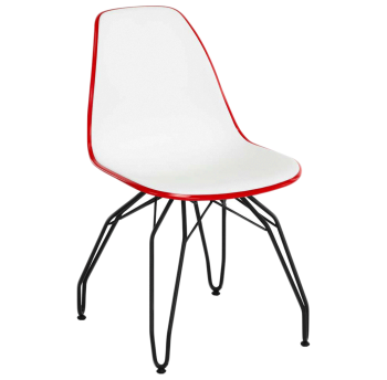 Стілець Tilia Eos-M ніжки металеві фарбовані червоний - біла слонова кістка
