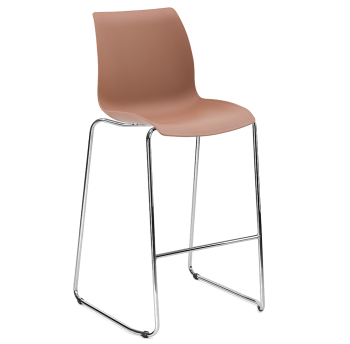 Стілець барний Tilia Laser ніжки хромовані світло-коричневої