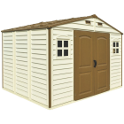 Сарай пластиковий Woodside 325x247x231 см слонова кістка, коричневий дах