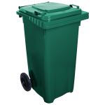 Бак для мусора на колесах с ручкой 120 л зеленый