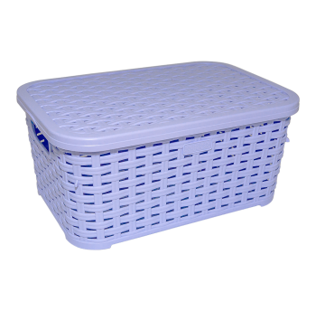 Кошик під ротанг з кришкою 5 л бузковий