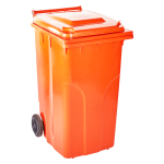 Бак для мусора на колесах с ручкой 240 л оранжевый