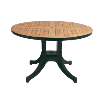 Стіл круглий Papatya Діва Плюс 120 зелений під дерево