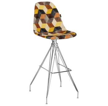 Стілець барний Tilia Eos-X сидіння з тканиною, ніжки металеві хромовані SIESTA 301