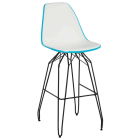 Стілець барний Tilia Eos-M ніжки металеві фарбовані бірюзовий - біла слонова кістка