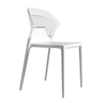Стул Papatya Ego-S белое сиденье, верх прозрачно-чистый