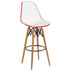 Стілець барний Tilia Eos-V ніжки букові червоний - біла слонова кістка