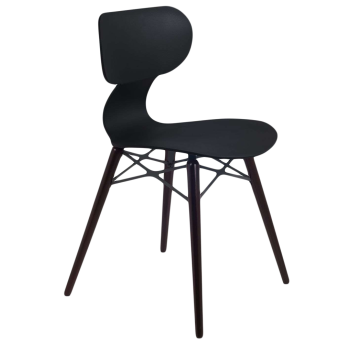 Стілець Papatya Yugo-S Wox чорний, ніжки бук венге лак