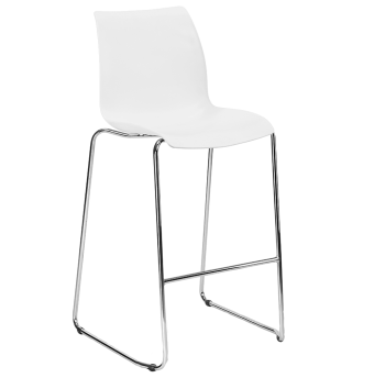 Стілець барний Tilia Laser ніжки хромовані біла слонова кістка