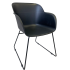 Кресло Tilia Shell-UP черное, ножки металлические черные