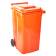 Бак для мусора на колесах с ручкой 240 л оранжевый
