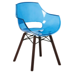 Кресло Papatya Opal Wox Iroko прозрачно-синий