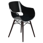 Кресло Papatya Opal-Wox прозрачно-черный, рама лакированный бук венге