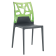 Стул Papatya Ego-Rock антрацит сиденье, верх прозрачно-зеленый