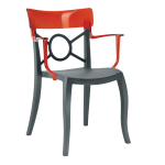 Кресло Papatya Opera-K сиденье антрацит, верх прозрачно-красный