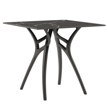 Стол Tilia Ivy-L 69 х 69 см столешница черный мрамор ножки черные