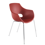 Кресло Papatya Opal красный кирпич, база хром