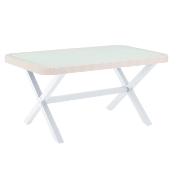 Стол Tilia Osaka-X 150 x 90 см столешница в стекле кремовый