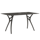 Стол Tilia Ivy-L 140 х 80 см столешница черный мрамор ножки черные
