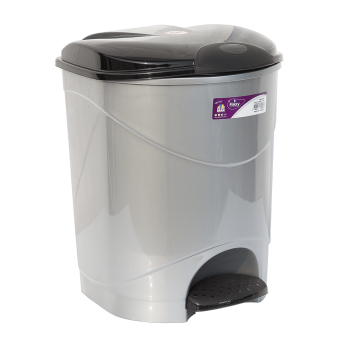 Відро для сміття з педаллю Irak Plastik Bella №1 12л сірий металік