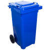Бак для мусора на колесах с ручкой 120 л синий