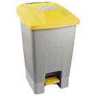 Бак для мусора с педалью Planet 100 л серо-желтый