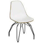 Стул Tilia Eos-M ножки металлические крашеные кофейный - белая слоновая кость