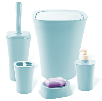 Набір для ванної кімнати Planet Papillon 5 предметів сіро-блакитний