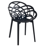 Кресло Papatya Flora матово-черное сиденье, ножки матовые чёрные