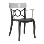 Кресло Papatya Opera-K сиденье черное, верх прозрачно-чистый