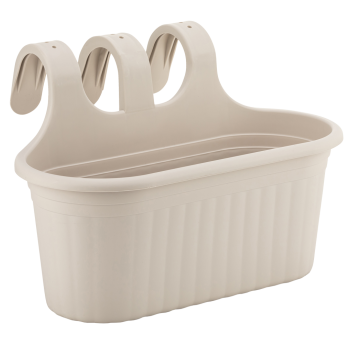 Горщик для квітів балконний підвісний Camellia 6,5 л біло-сірий