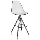 Стул барный Tilia Eos-X ножки металлические крашеные черный - белая слоновая кость