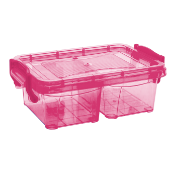 Контейнер на защелках двойной 0,5 л красный