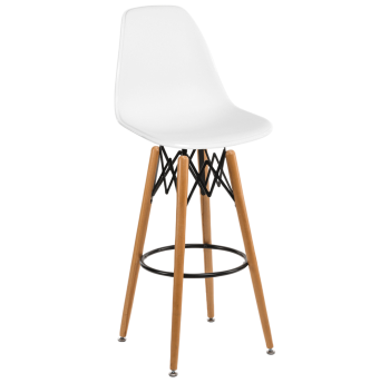 Стілець барний Tilia Eos-V ніжки букові біла слонова кістка - біла слонова кістка