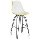 Стілець барний Tilia Eos-M ніжки металеві фарбовані жовтий - біла слонова кістка