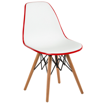 Стілець Tilia Eos-V ніжки букові червоний - біла слонова кістка