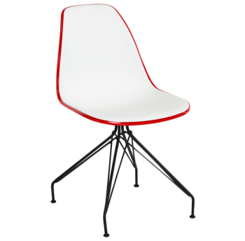 Стілець Tilia Eos-X ніжки металеві фарбовані червоний - біла слонова кістка