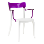 Кресло Papatya Hera-K белое сиденье, верх прозрачно-пурпурный