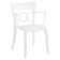 Крісло Papatya Opera-K сидіння біле, верх білий