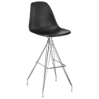 Стілець барний Tilia Eos-X ніжки металеві хромовані чорний - чорний